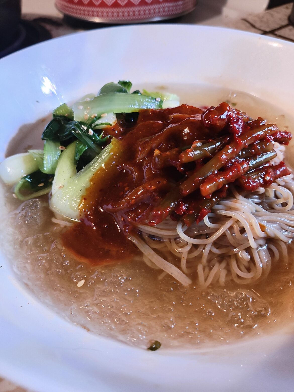Naengmyeon (냉면) w/ leftover banchan!