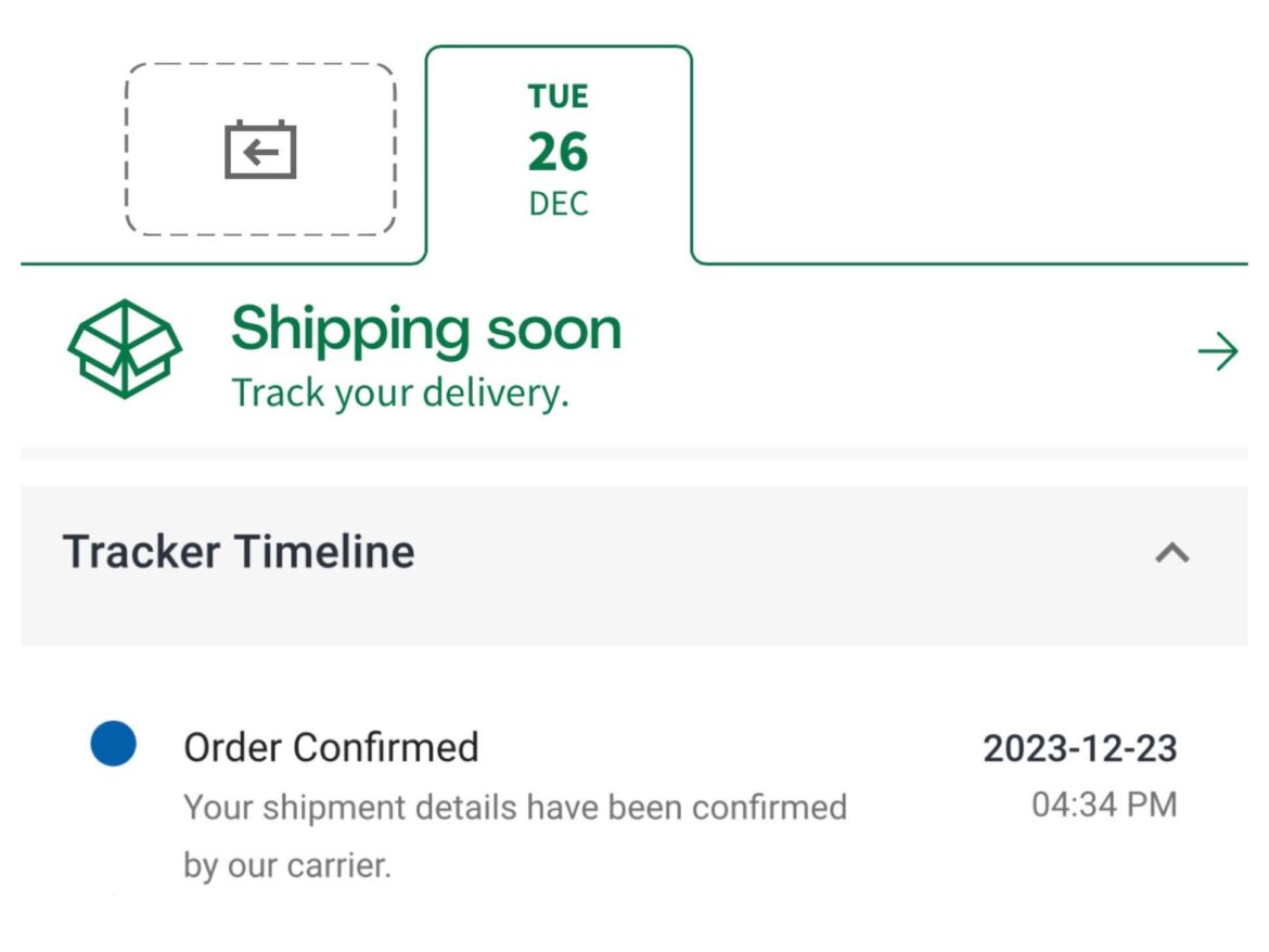 Should I be assuming that I'm not going to get my box later today, 12/26?