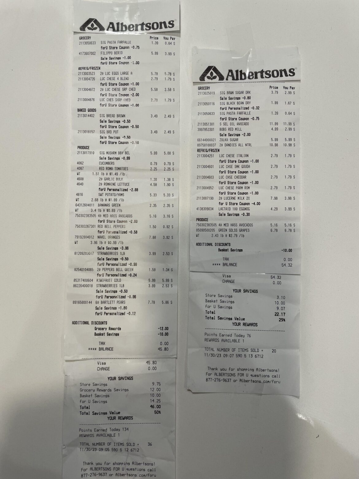 $100.12 dollars worth of food after $68 in coupons/rewards. WTH?!? Receipts. Oregon USA.