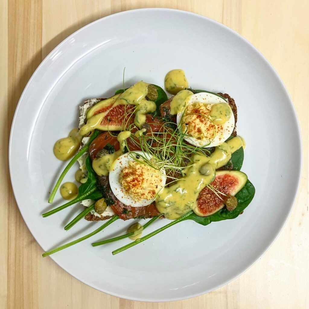 Scandinavian Smørrebrød: 24hr-cured, Salmon Gravlax with a Mustard Dill Sauce on Rye Bread