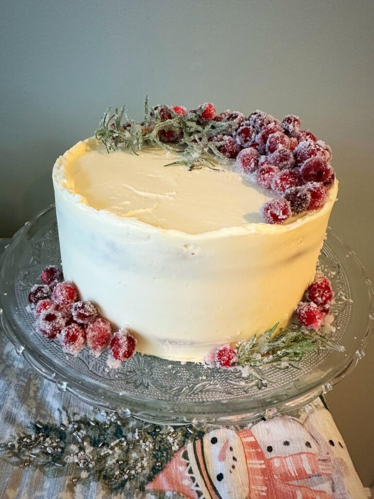 Orange Olive Oil Cake with Cranberry Curd