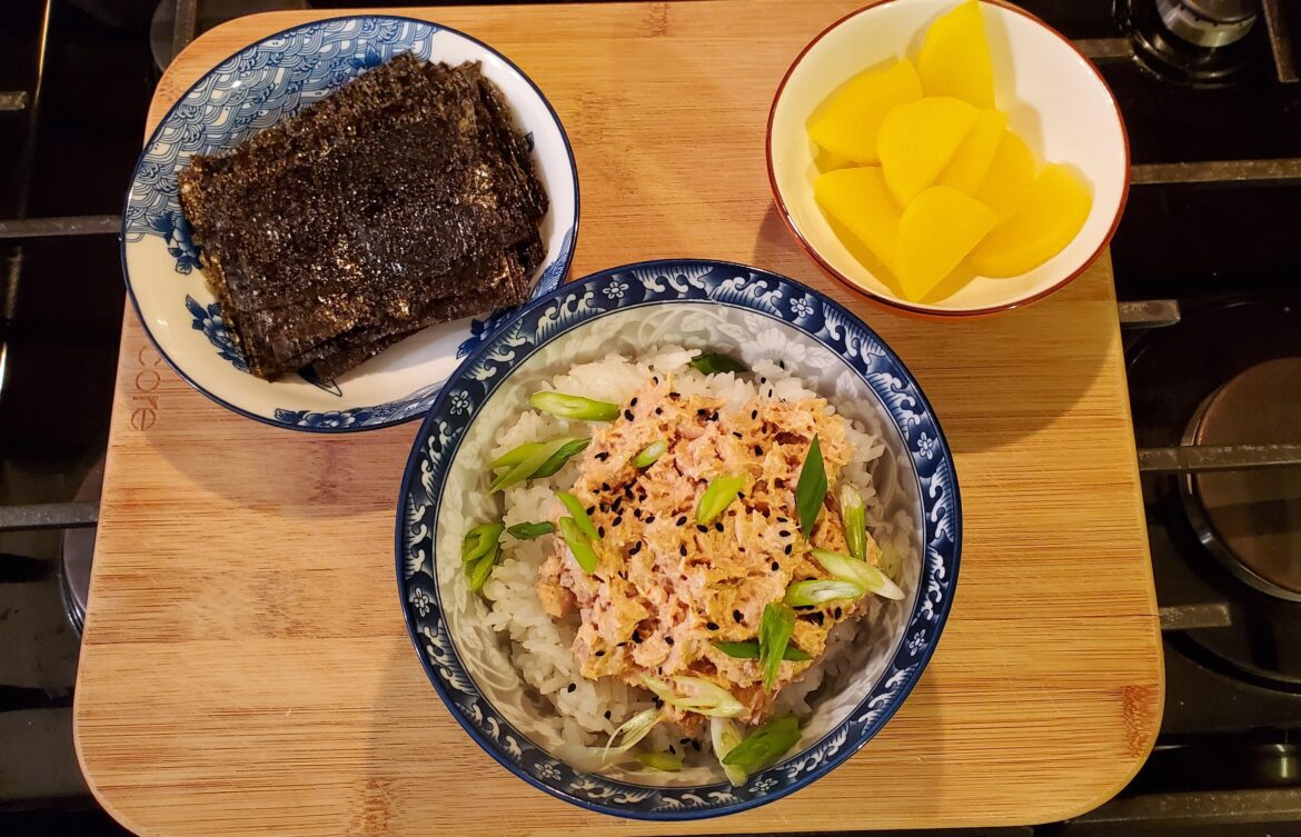 Hawaiian spicy tuna rice bowl.
