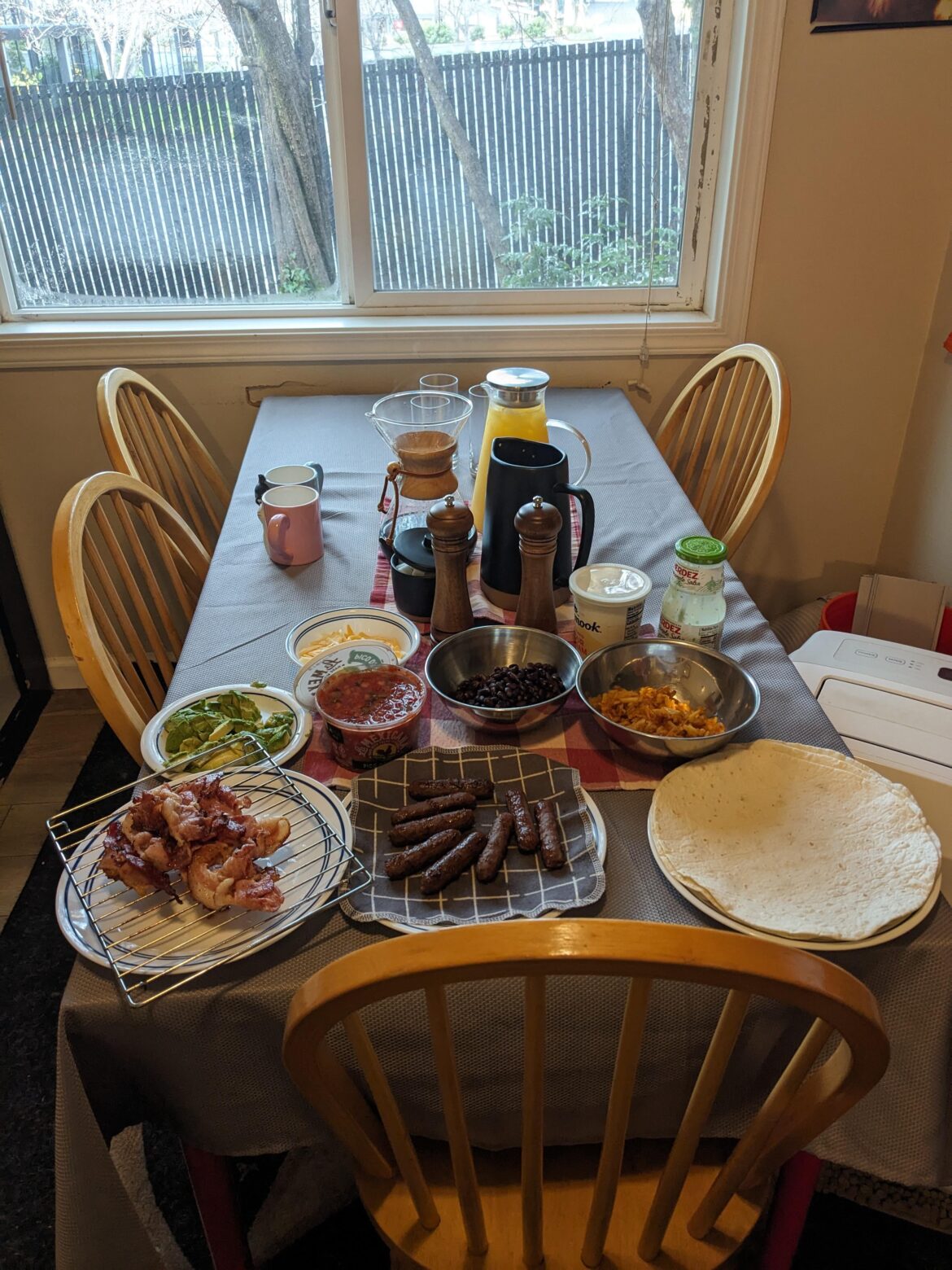 Breakfast Burrito Bar I made for friends this weekend.