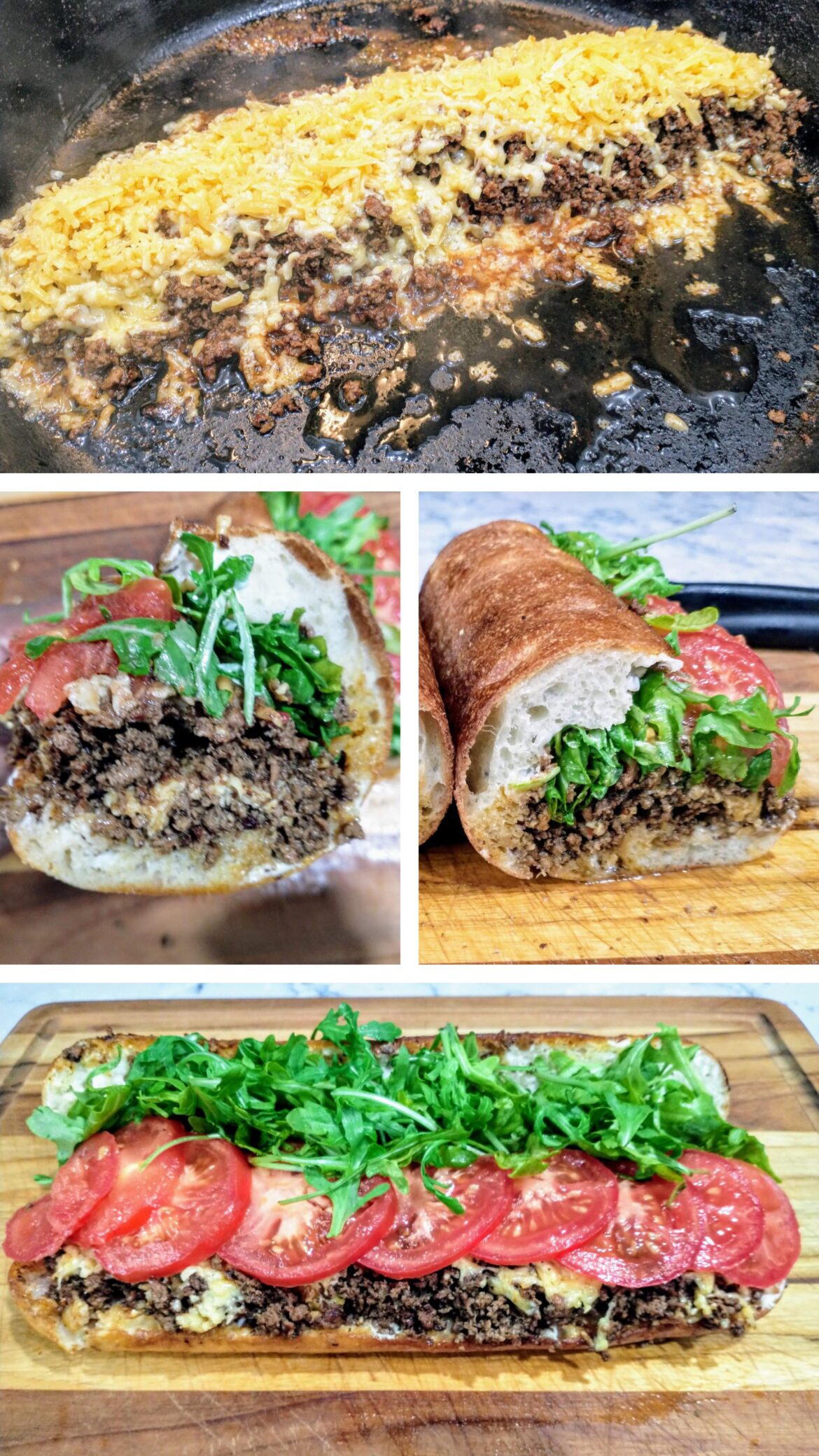 Homemade/modified version of a Chopped Cheese Sandwich (Turkey, Onions, Cheddar Cheese, Tomato, Arugula, and Mayo on Sourdough Bread).