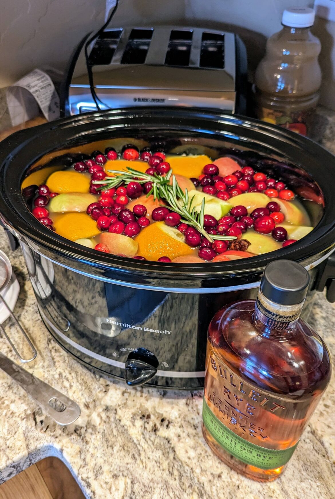 My slow cooker cider paired with whiskey is a crowd pleaser every holiday