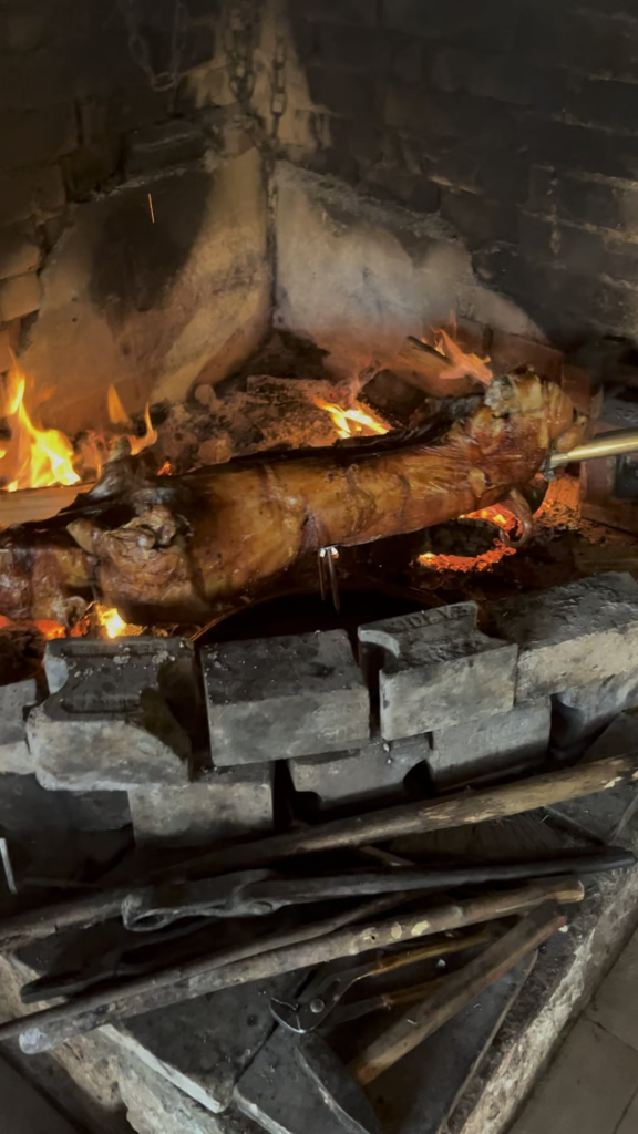 Roasted pig for Christmas