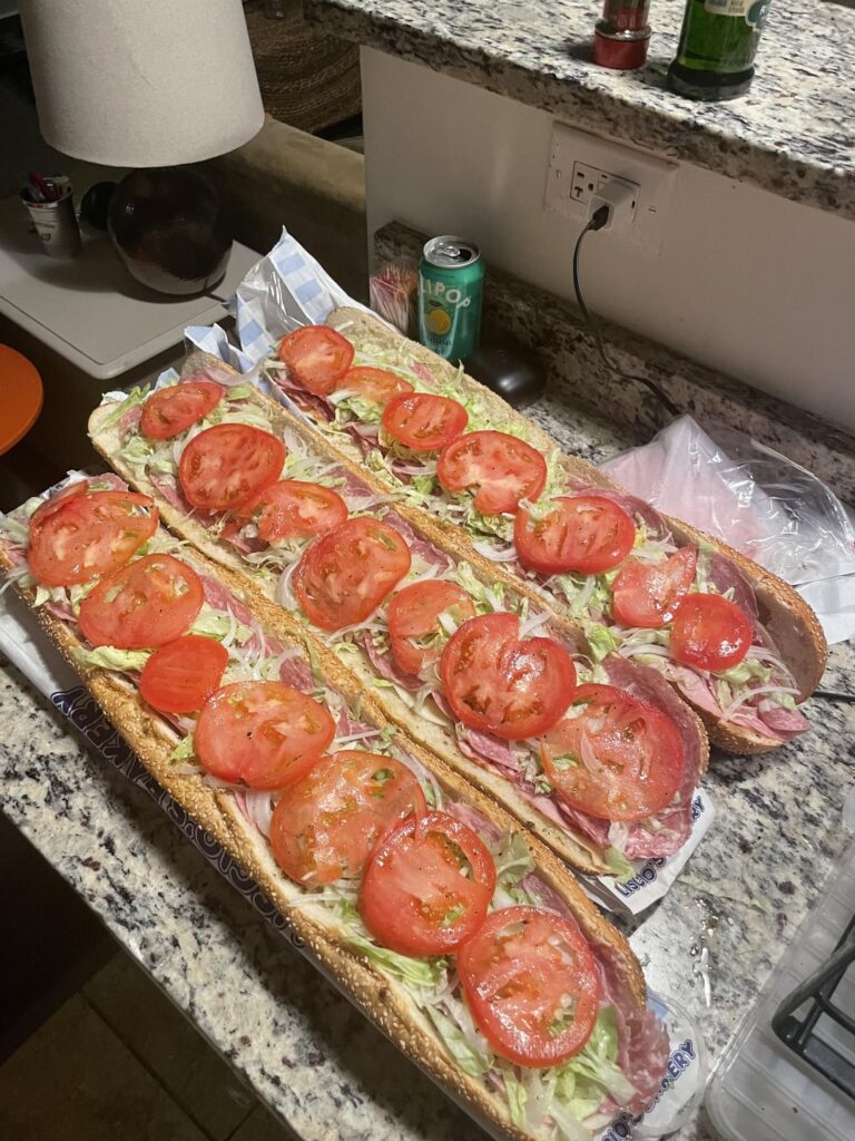 Italian hoagie platter for birds tailgate