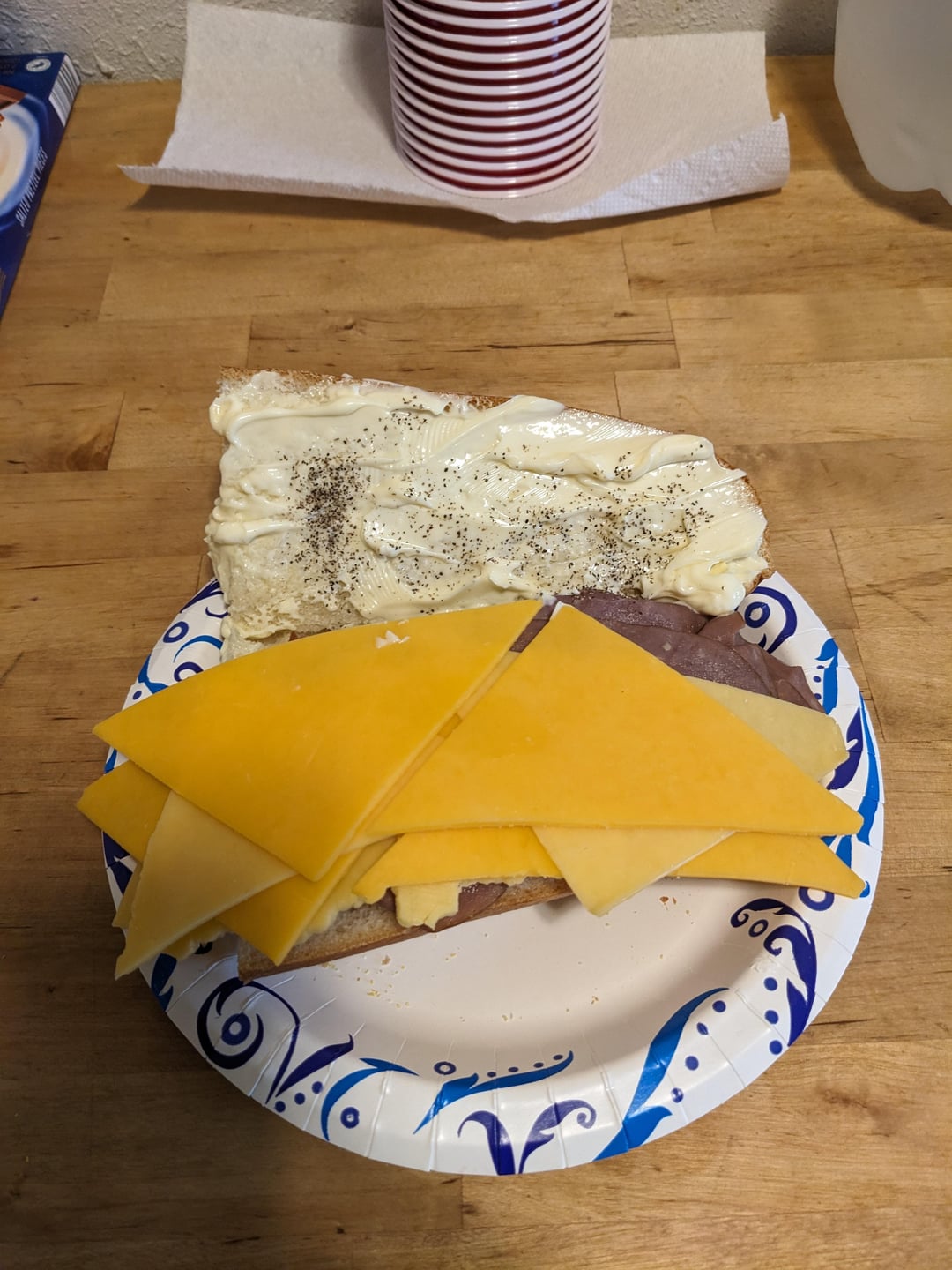 Toasted roast beef sandwich on baguette bread from Publix with Sharp