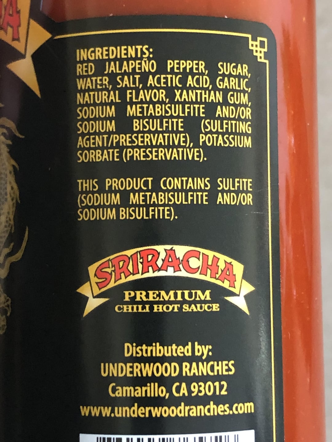 YUM!! Chili Garlic hot sauce from Underwood Ranches. It's sambal with