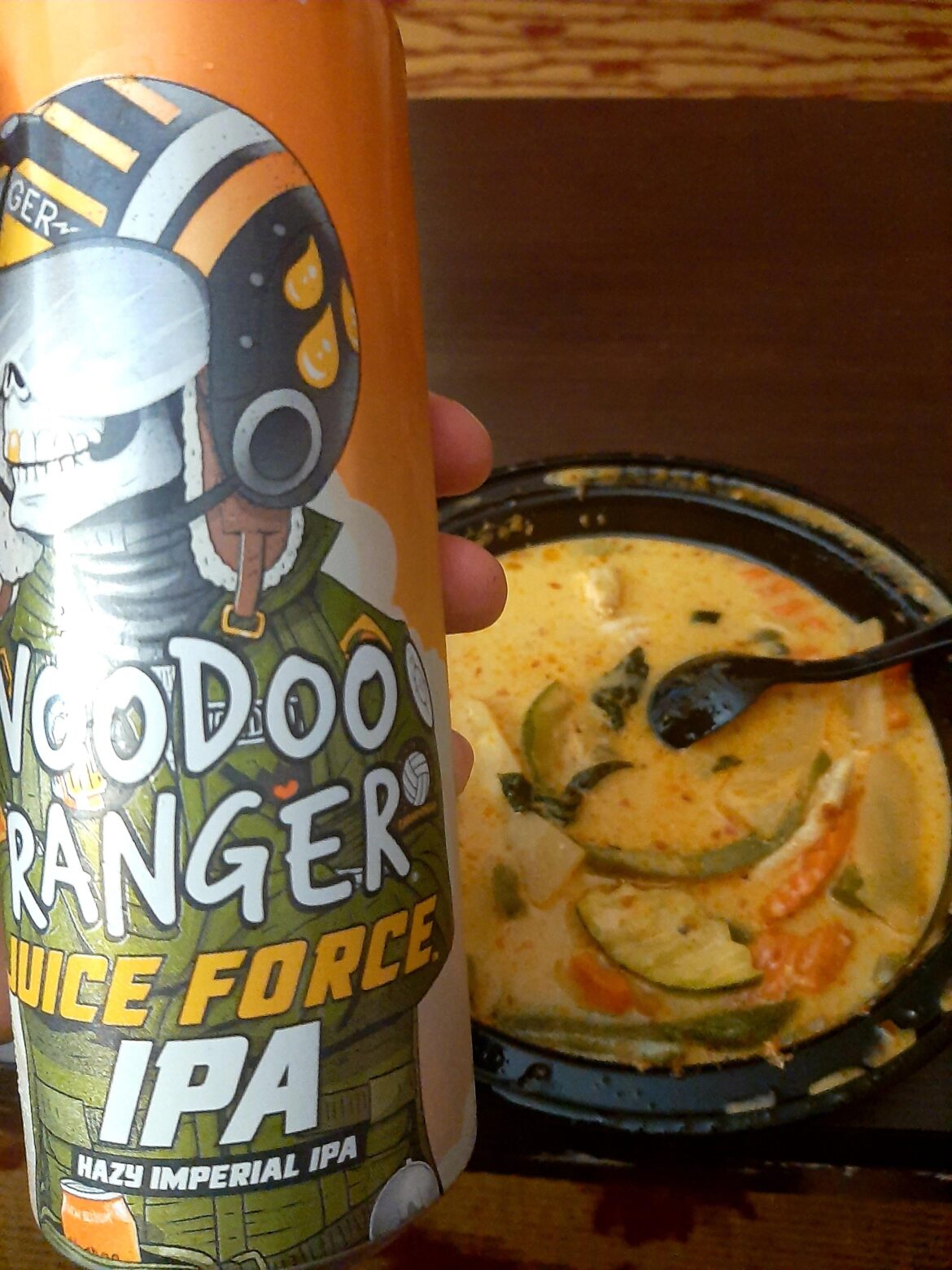 After Driving For 11 Hours This Extra Spicy Level 10 Thai Red Curry With A Beer At Midnight Was Perfect!