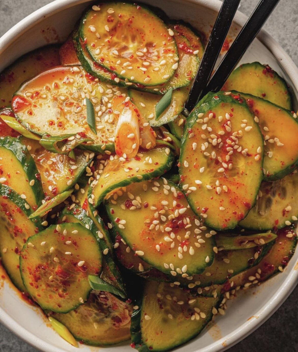 I made this Korean Spicy Cucumber Salad 🥗 Last night I love it some much 🤤😍