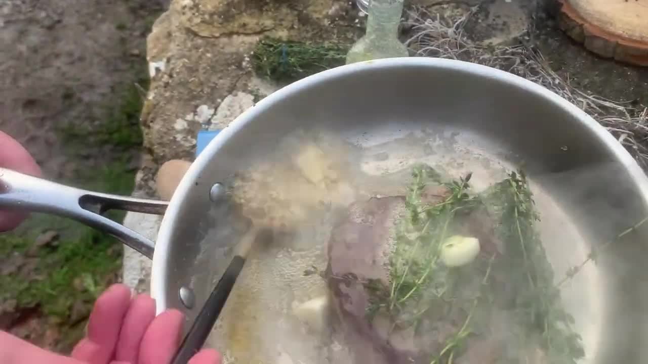 Outdoor Sauce au Poivre Vert or Green Peppercorn Sauce fillet steak