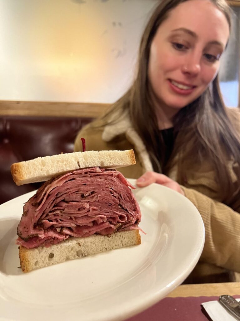 Straight Pastrami on Rye with a side of French Onion Soup. So damn good. Sarge’s in NYC if anyone’s curious.