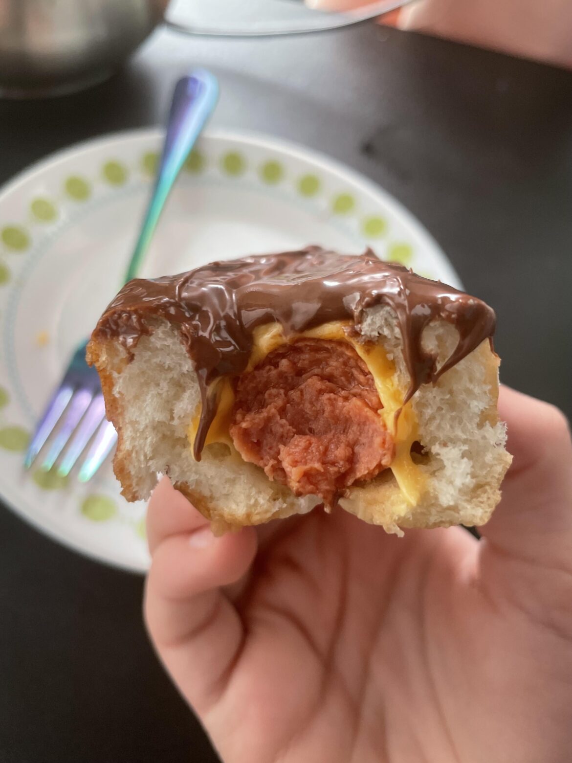 Kraft Single, Nutella, Microwaved Hot Dog Kraft Single, Nutella, Microwaved Hot Dog