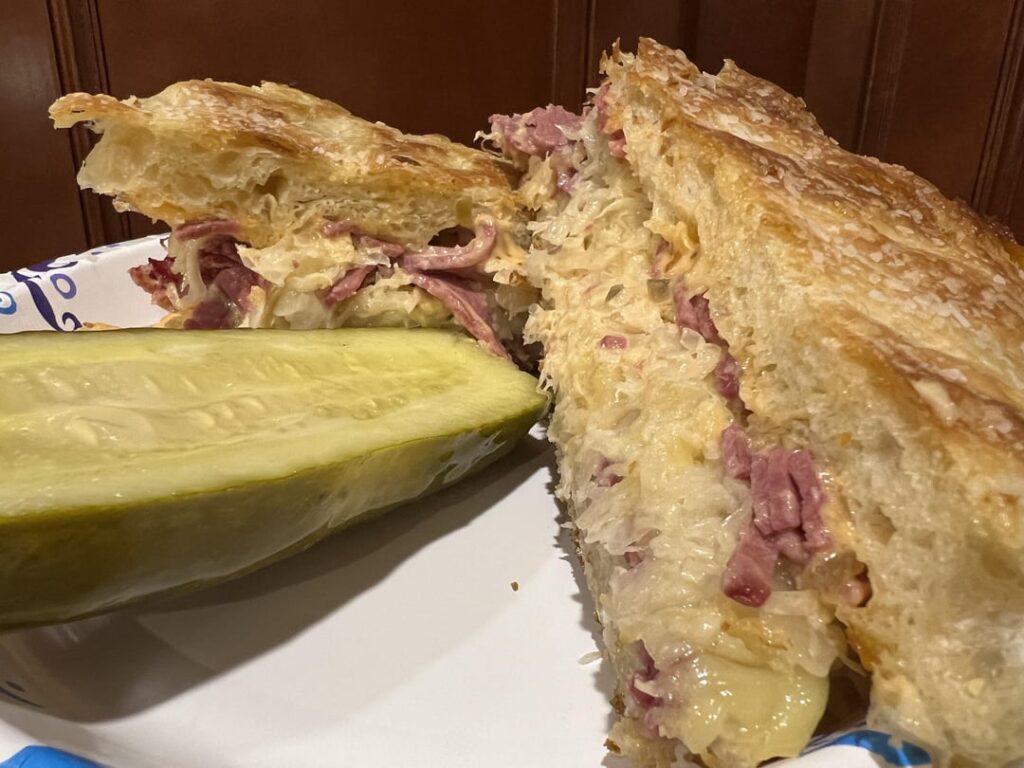 No rye, no problem. (Not)Reubens on homemade sourdough focaccia.