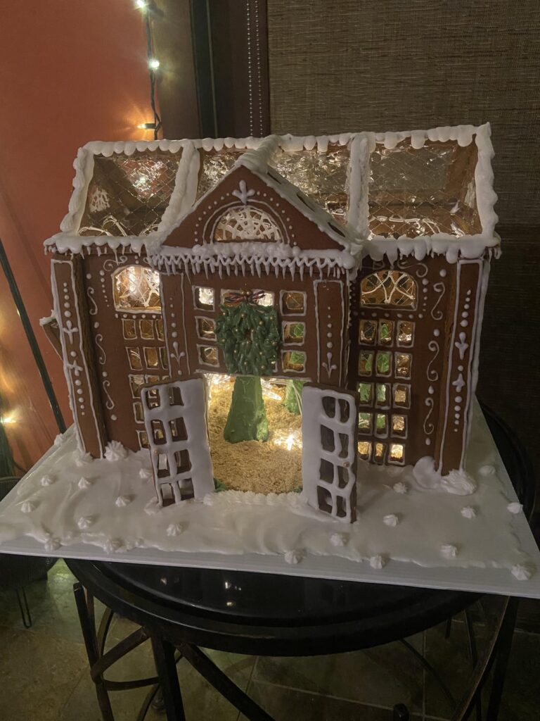 Made my first gingerbread house from scratch this year :)