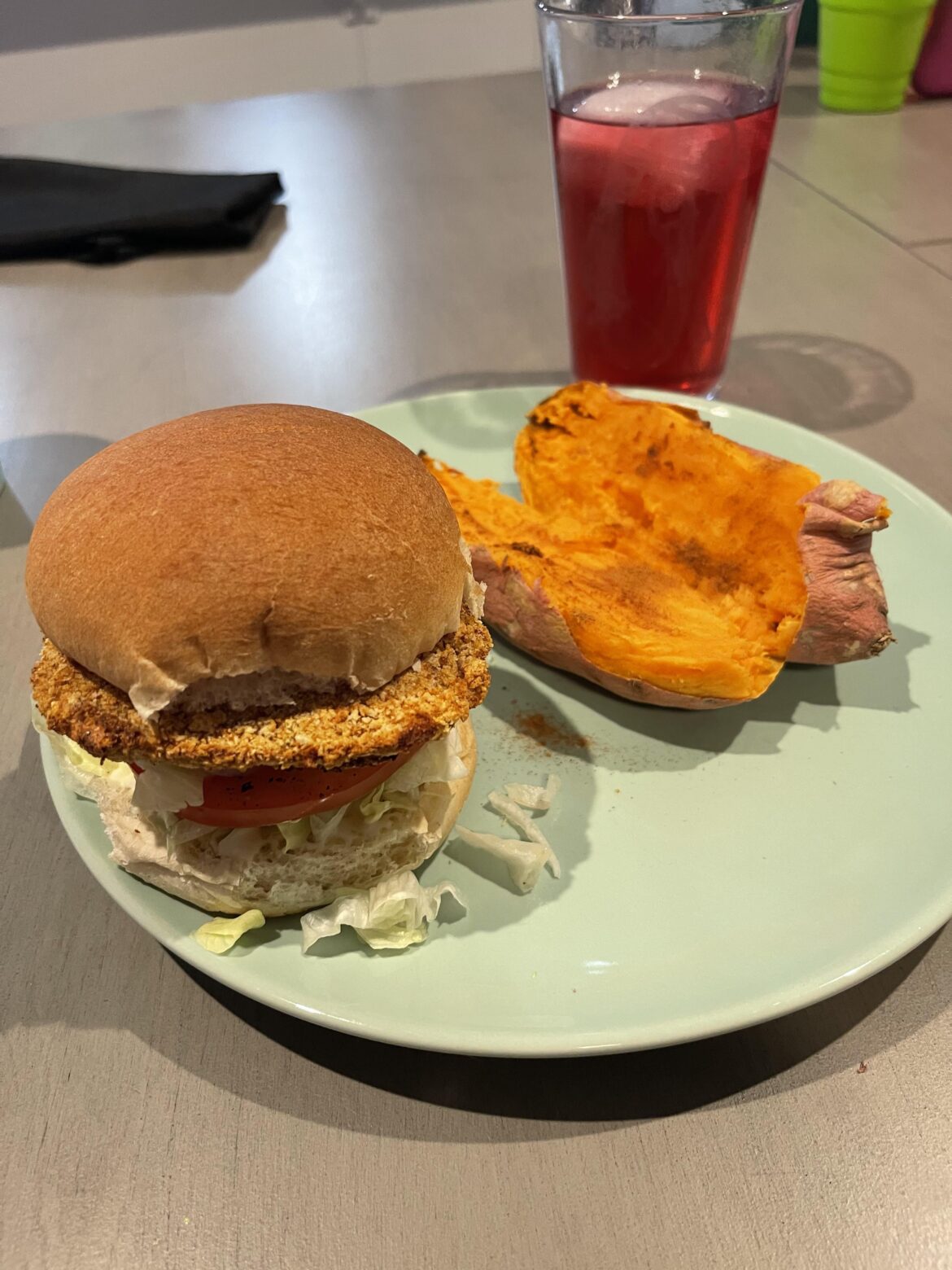 Homemade chicken patty sandwich