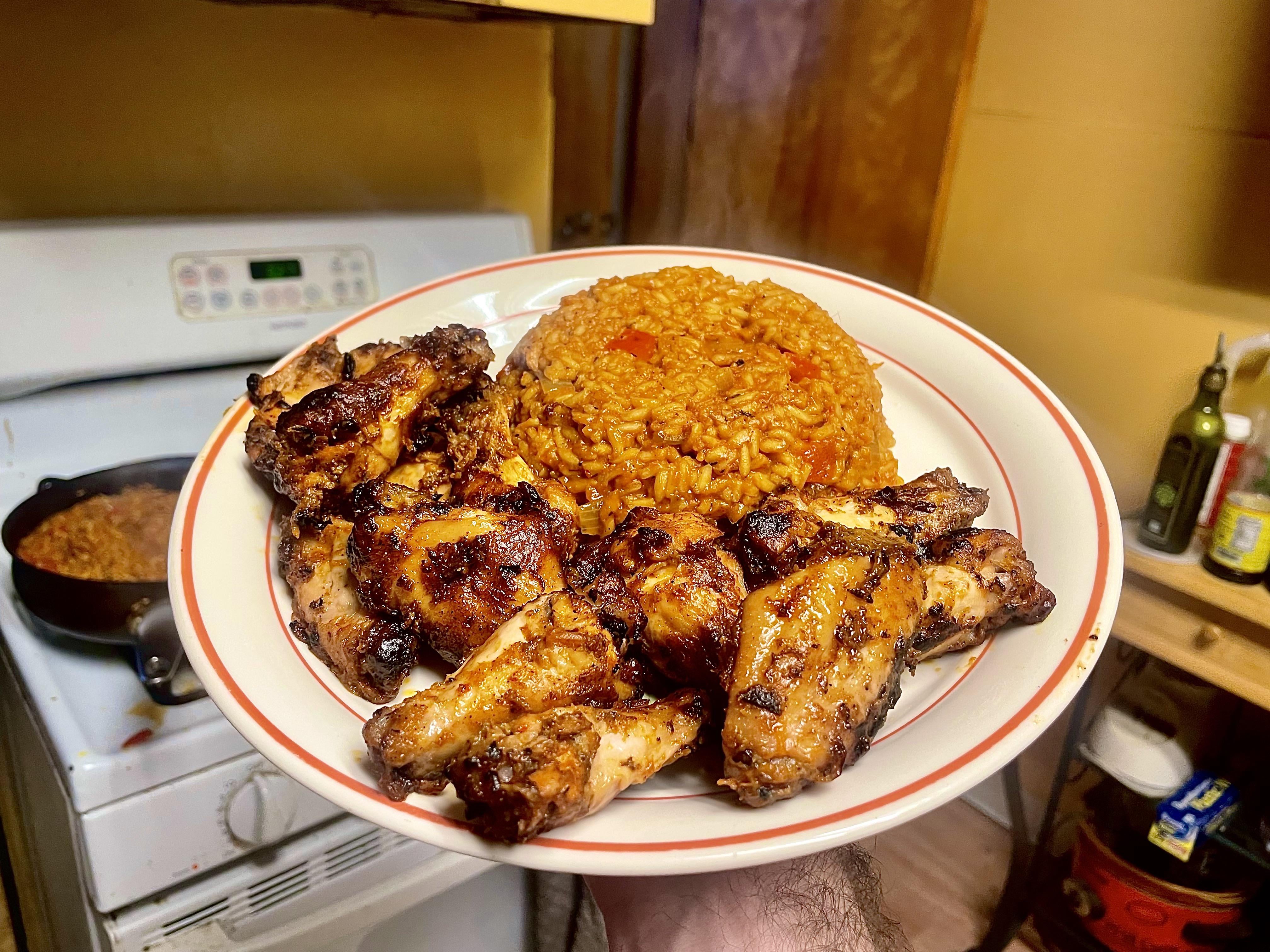 Peri peri chicken with jollof rice! Any recommendations for other