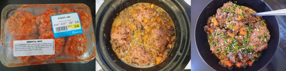 Mushroom lamb satay rissoles