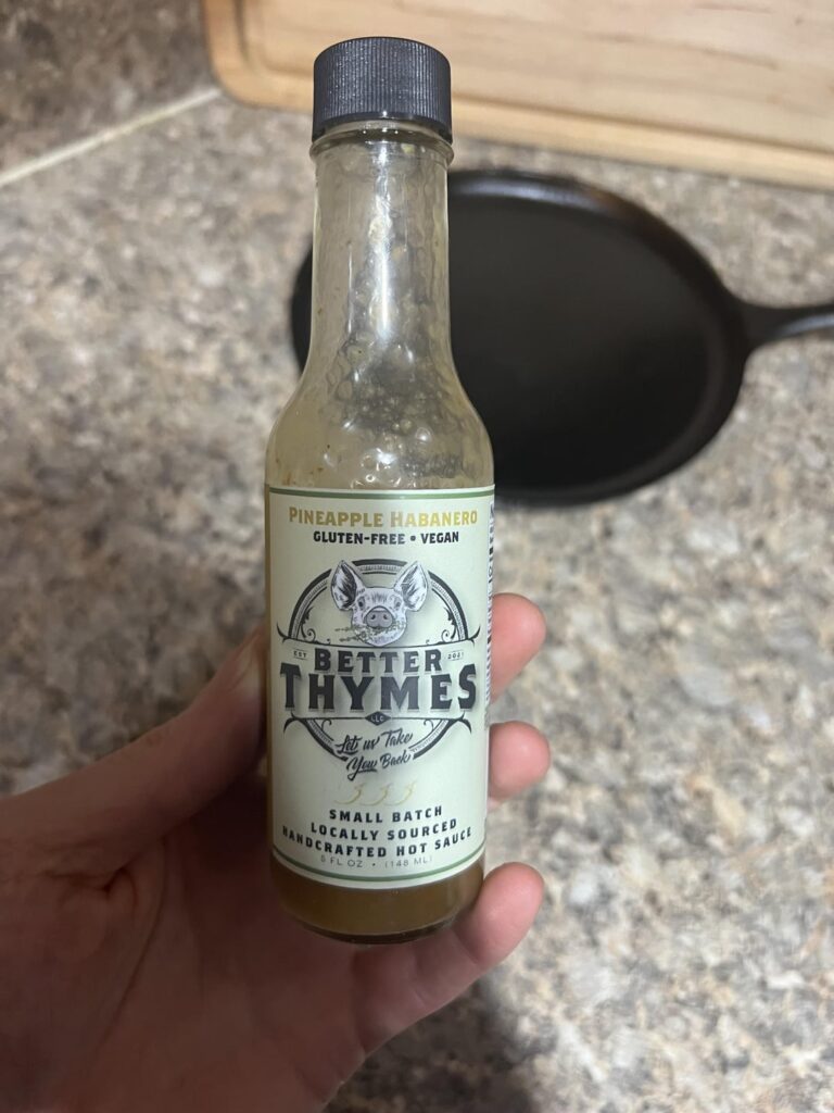 One of the most delicious sauces I’ve ever had. I found it while roaming a farmers market in NC, USA.