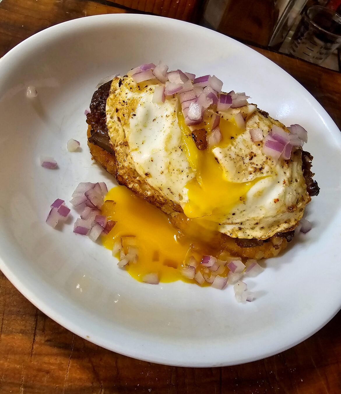 Founders Braised Beef Back Rib, Egg, Hashbrown, Onion