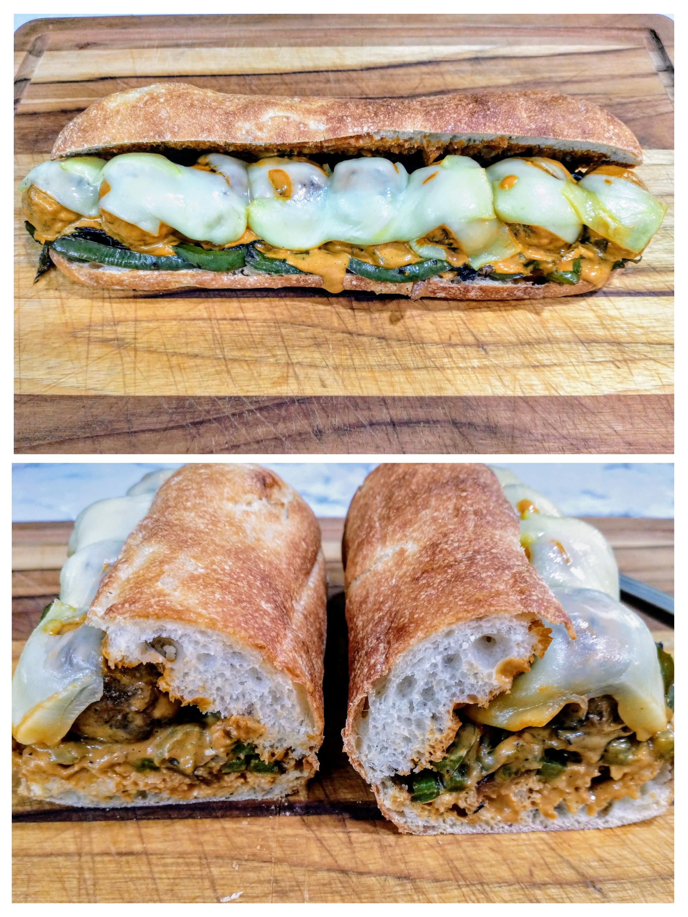 [homemade] Meatball Sandwich Turkey Meatballs, Sautéed Peppers and