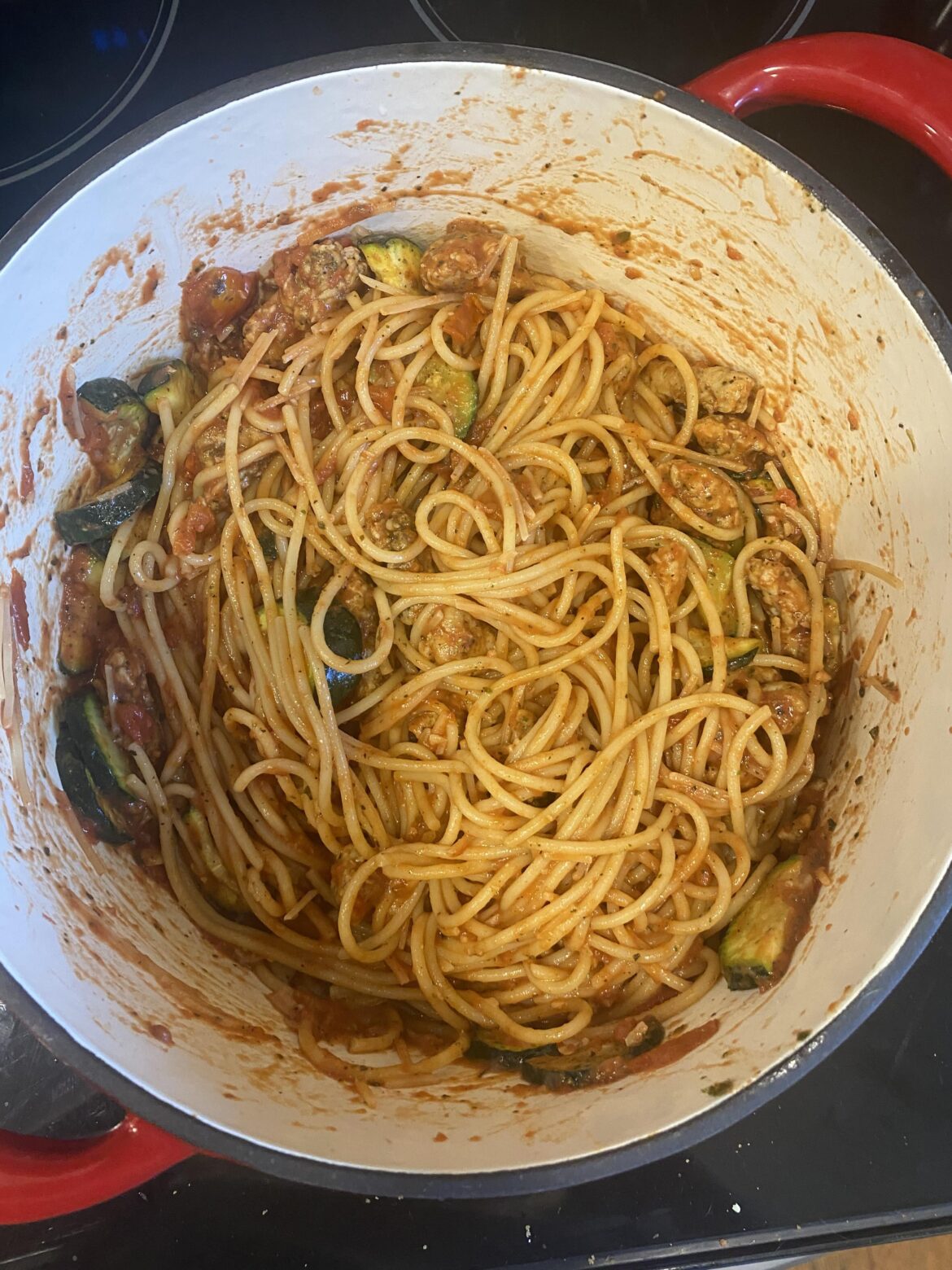 Chicken Sausage Spaghetti Bolognese