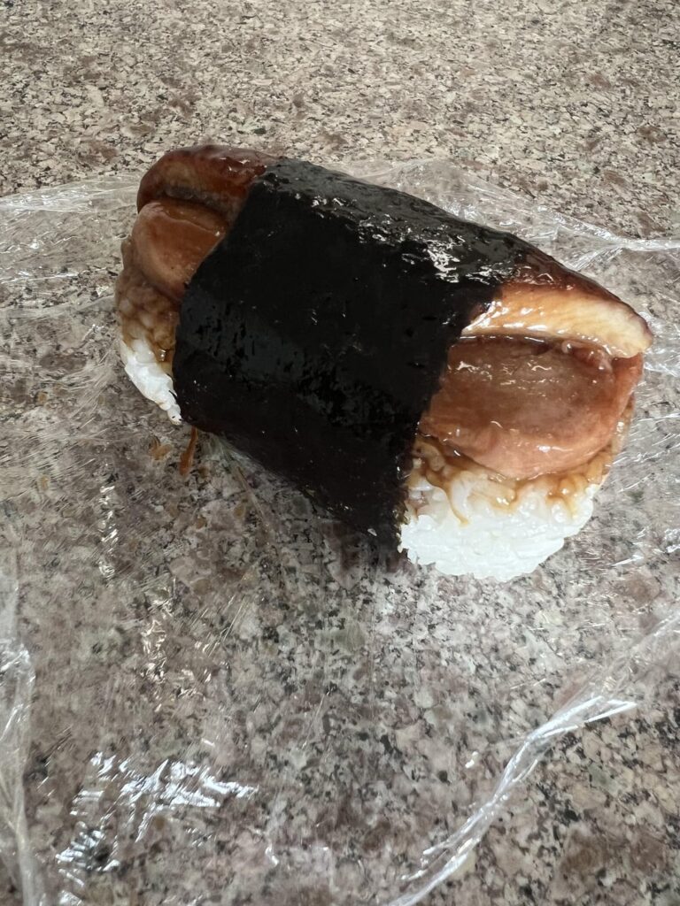 Spam and unagi musubi