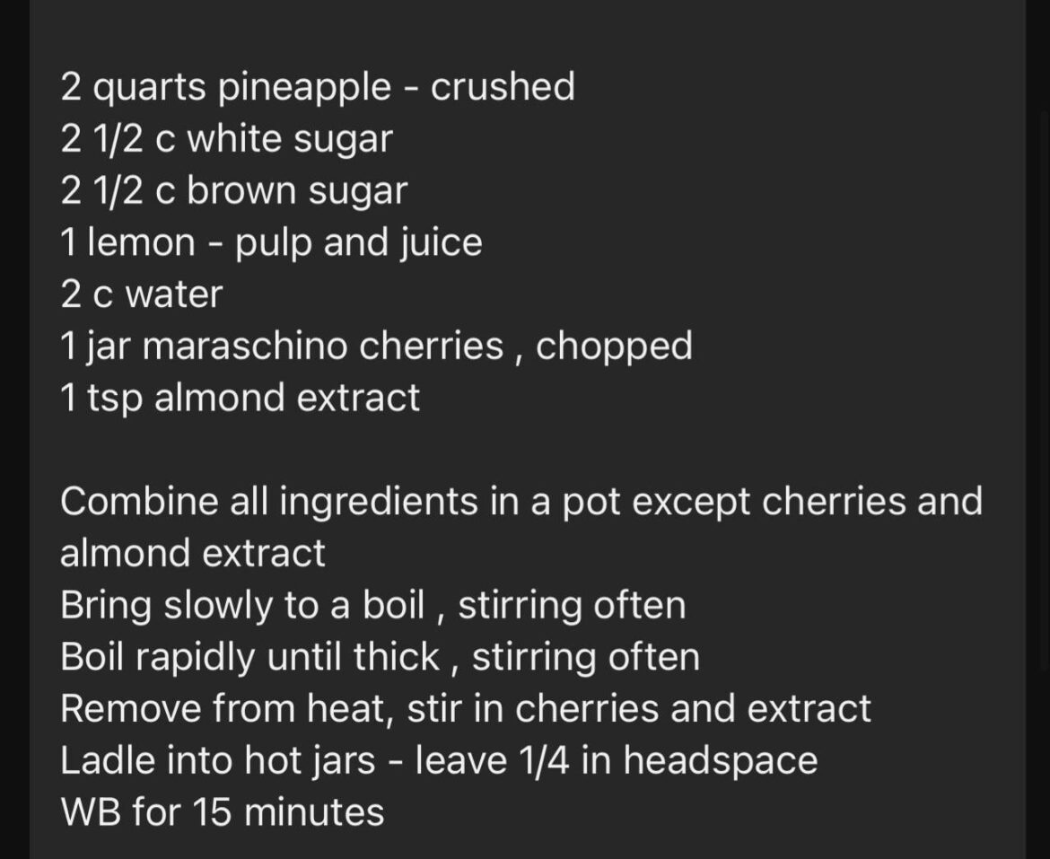 Pineapple Upsidedown Cake Jam