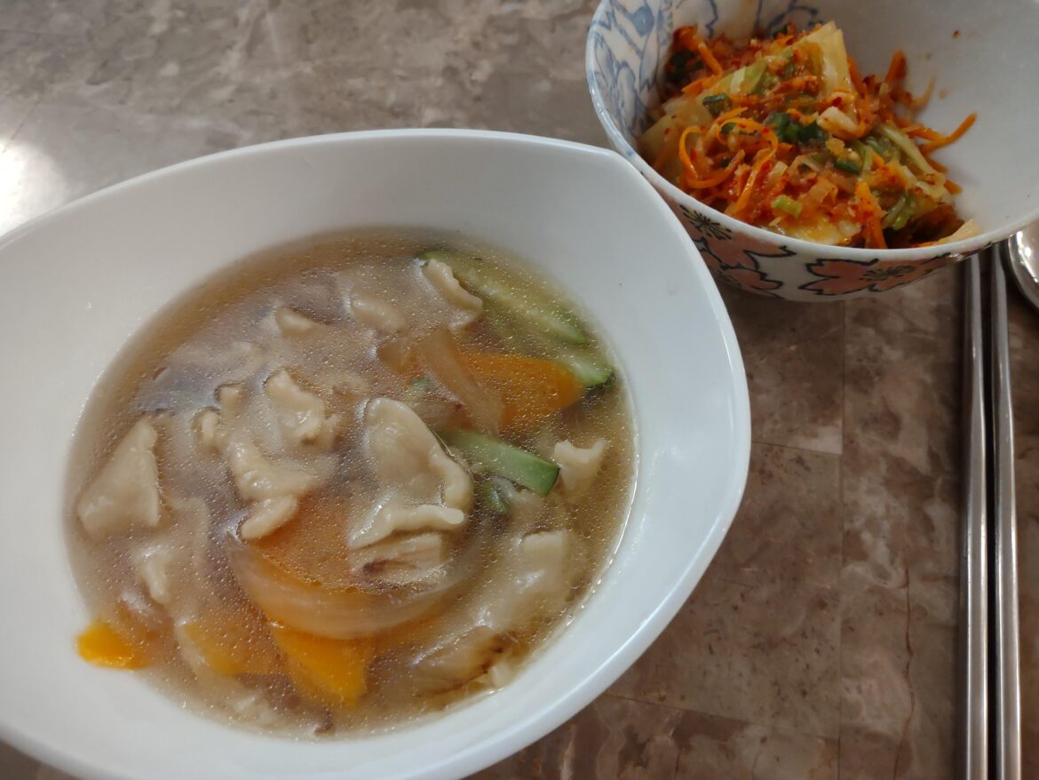 Sujebi! It's one of my favorites with homemade kimchi