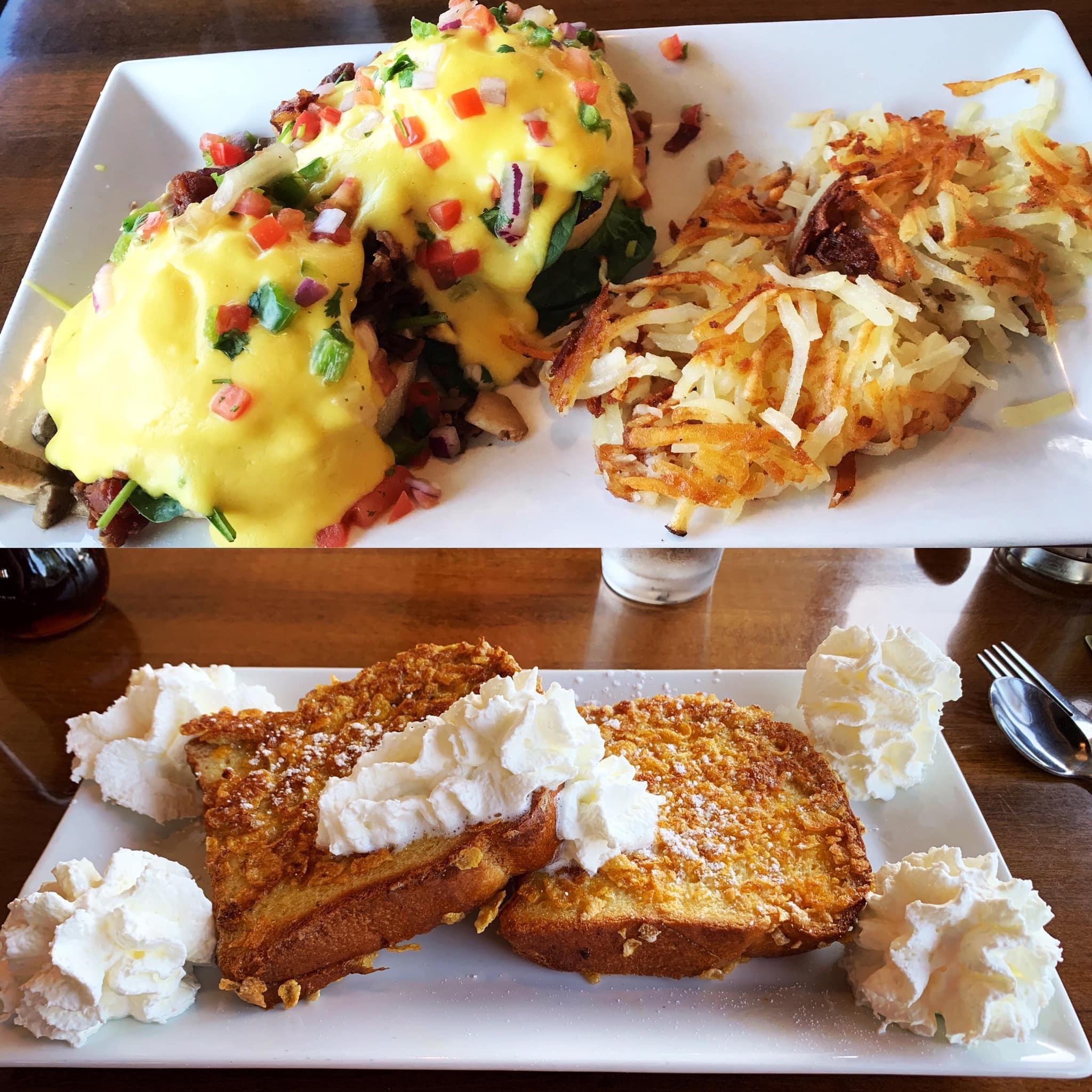 The Southern Benedict & Frosted Cinnamon French Toast at Biscuit in