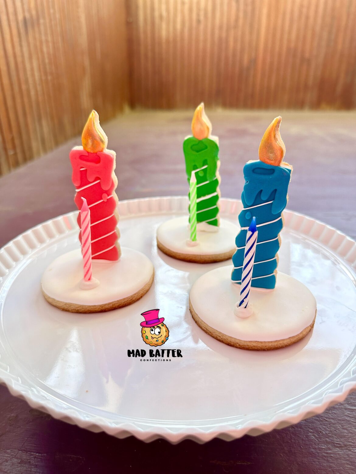 Birthday candle cookies (+real candles) to sing to people with! (created from my imagination - glad they worked!)