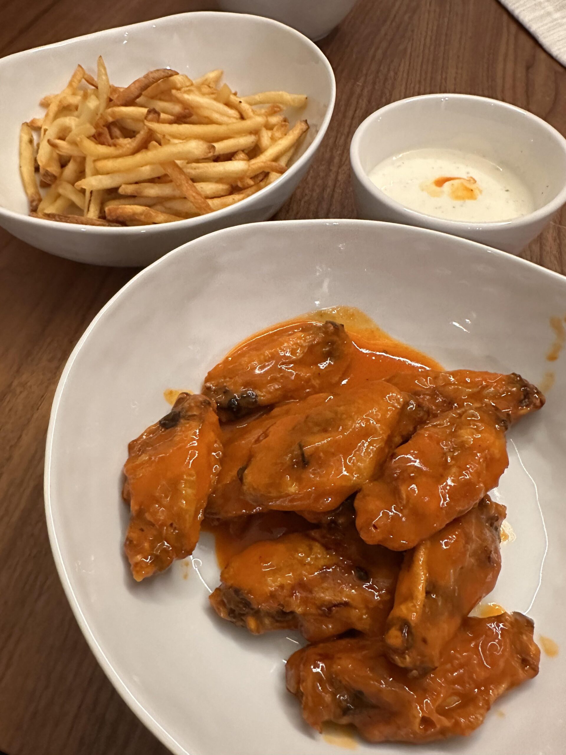 Homemade Buffalo Wings and fries Dining and Cooking