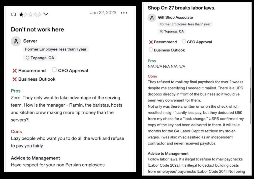Avoid – Cafe On 27 labor violations Avoid - Cafe On 27 labor violations