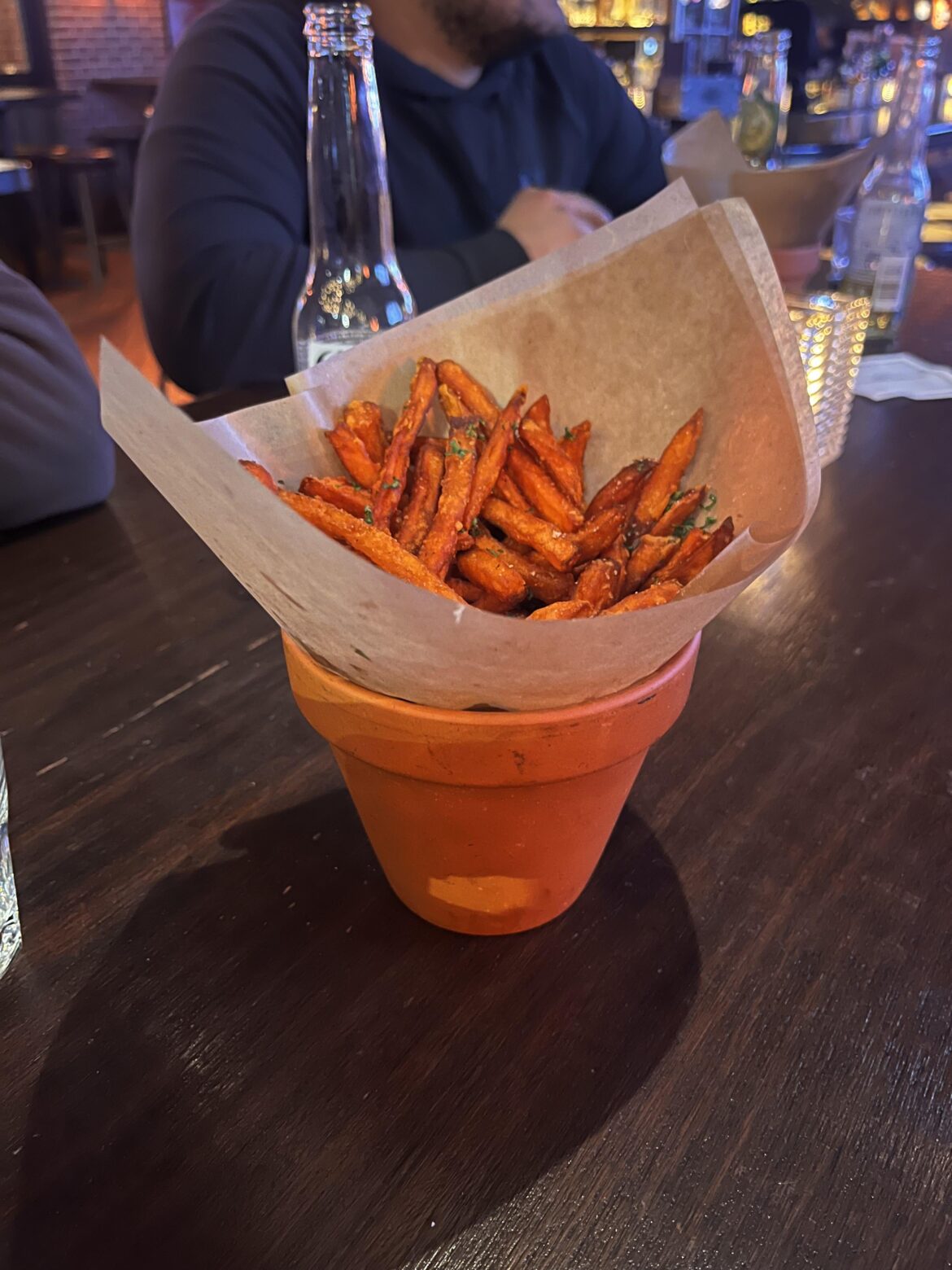Fries in a pot