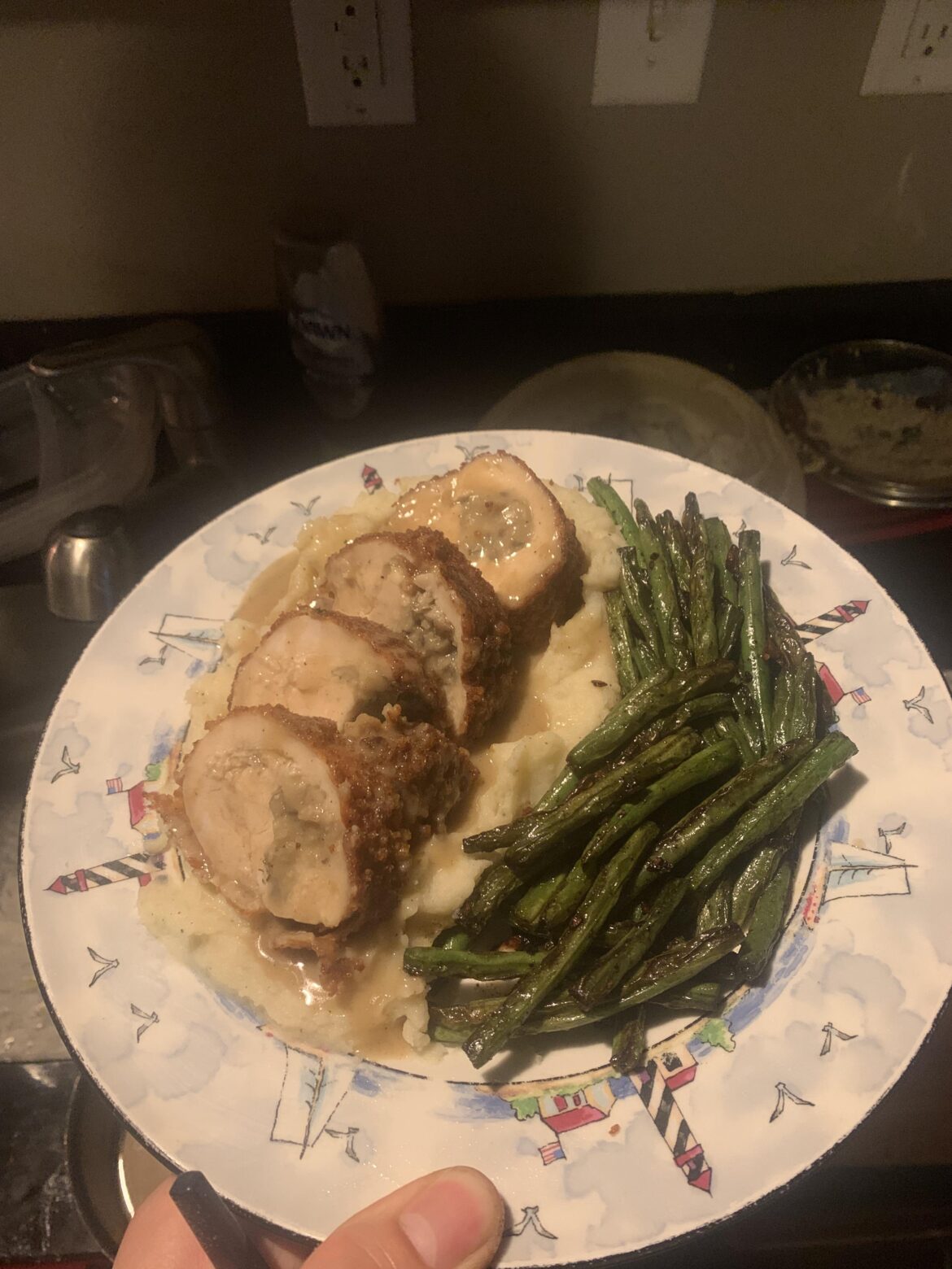 Duxelles stuffed fried chicken
