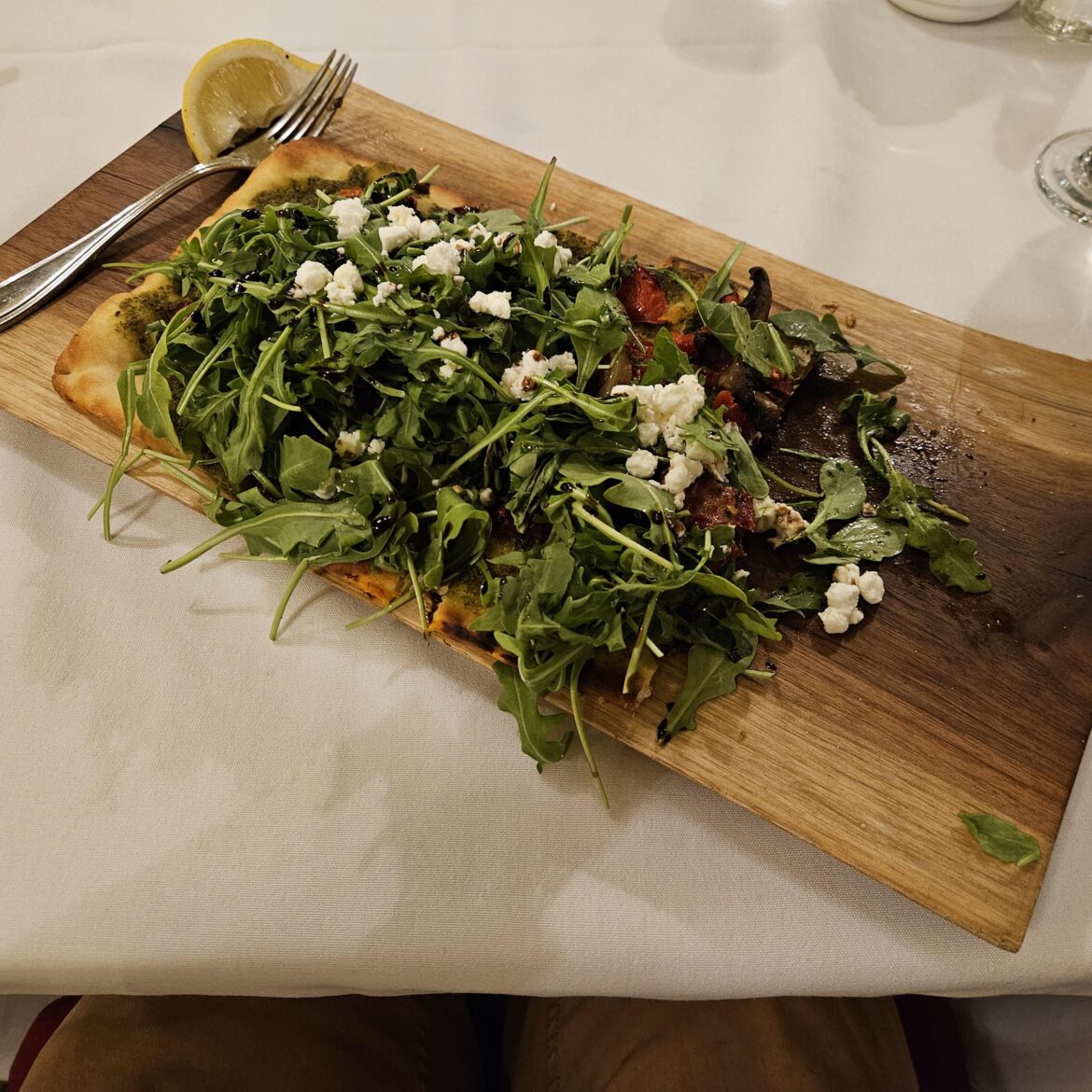 Flatbread on a log, please
