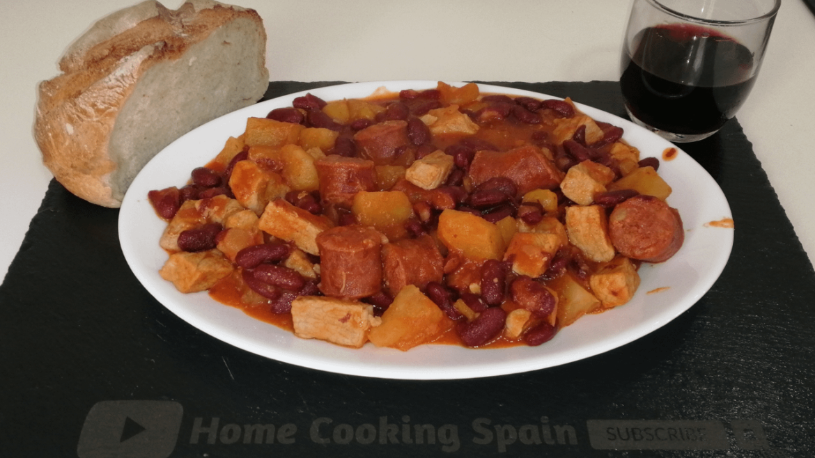 One Pot Winter Warming Stew with Red Beans, Chorizo, Pork Loin and Potatoes