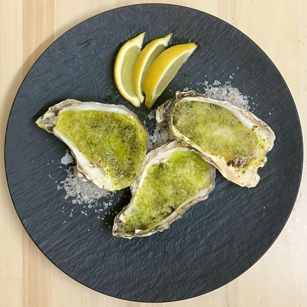 Grilled Oysters with Garlic Parsley Butter