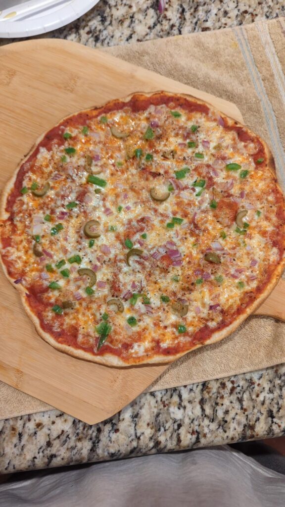 My first attempt at thin crust pie.