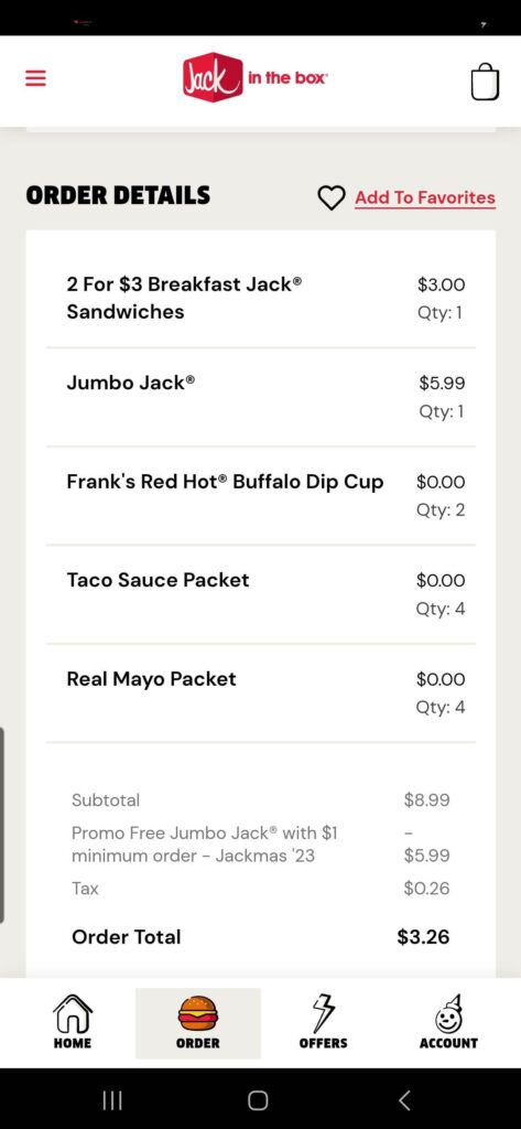 Good deals at Jack in the Box, 1520 calories for $3.26