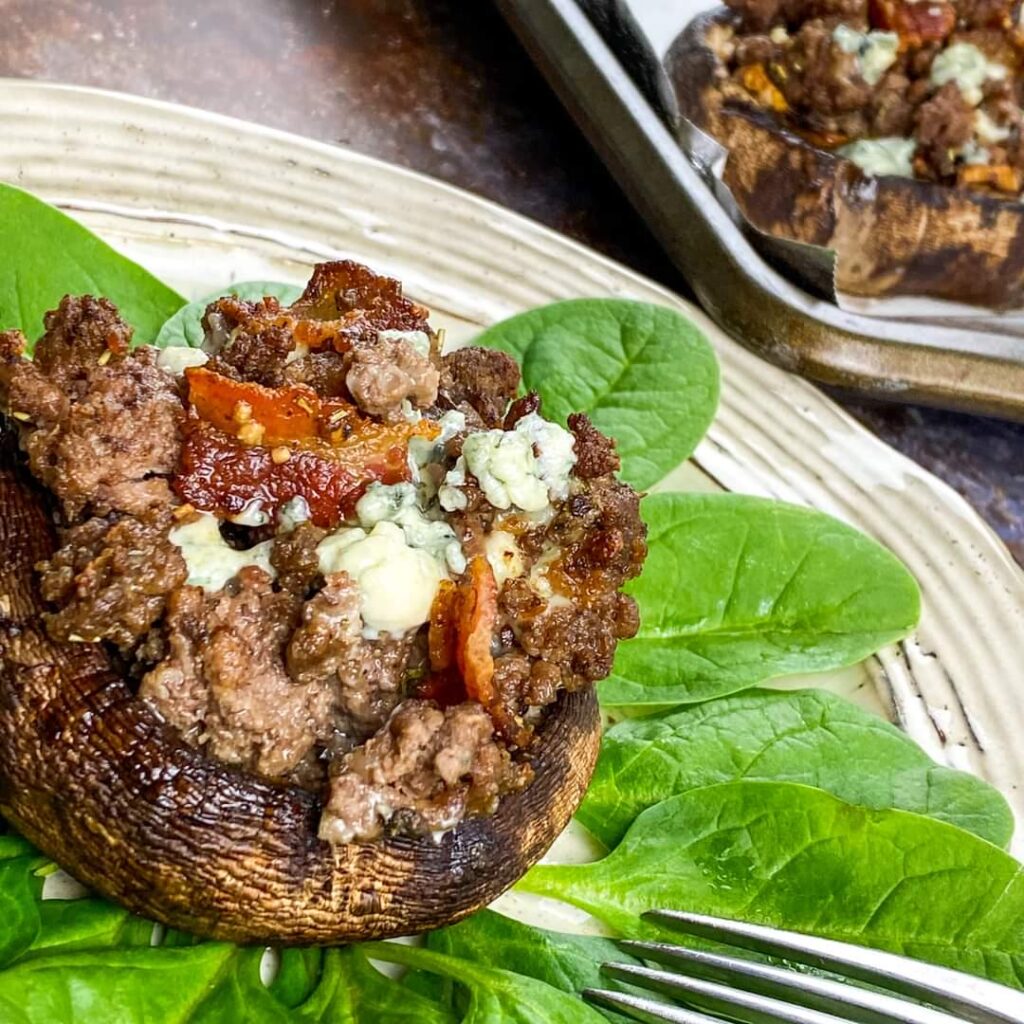 Bacon and Blue Cheeseburger Stuffed Portobellos