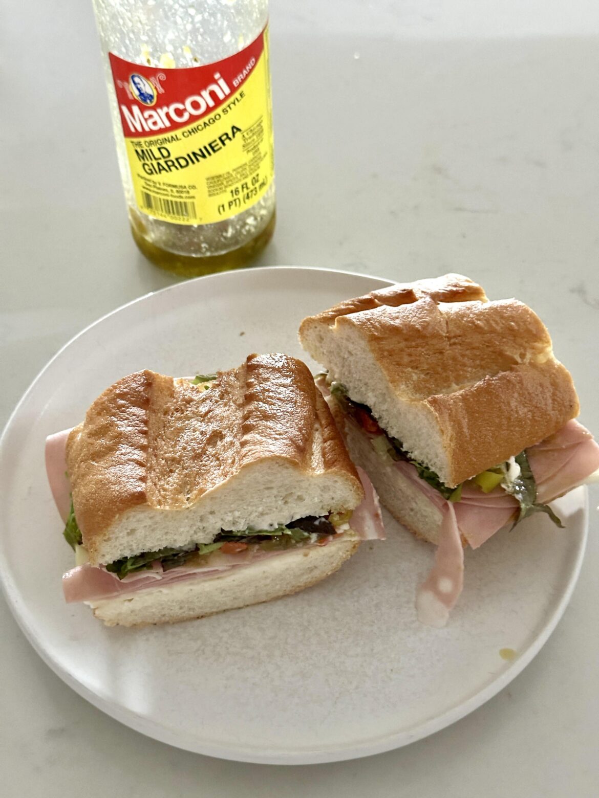 Mortadella and Provolone with my secret sandwich weapon