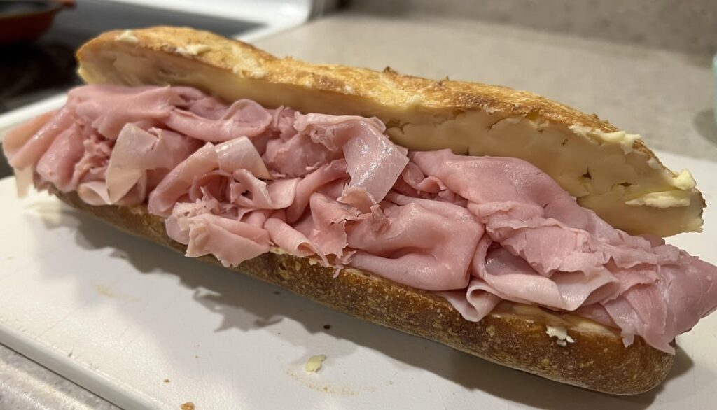 jambon-beurre on homemade baguette