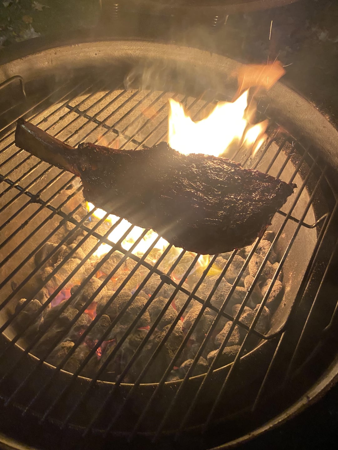 Tomahawk ribeye on a Vision Kamado Dining and Cooking