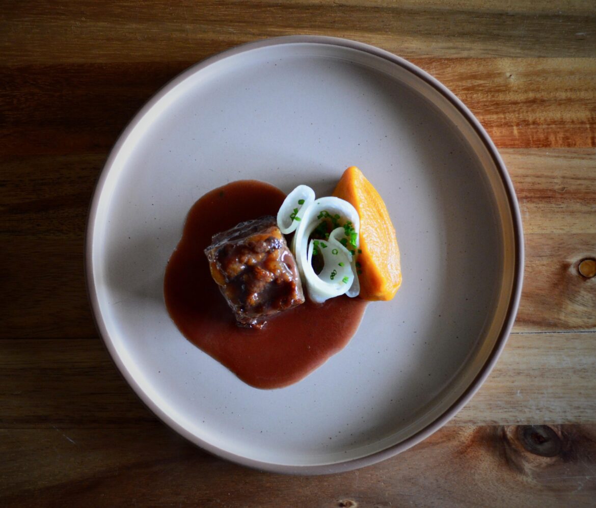 Braised Short Rib, Sweet Potato, Pickled Kohlrabi