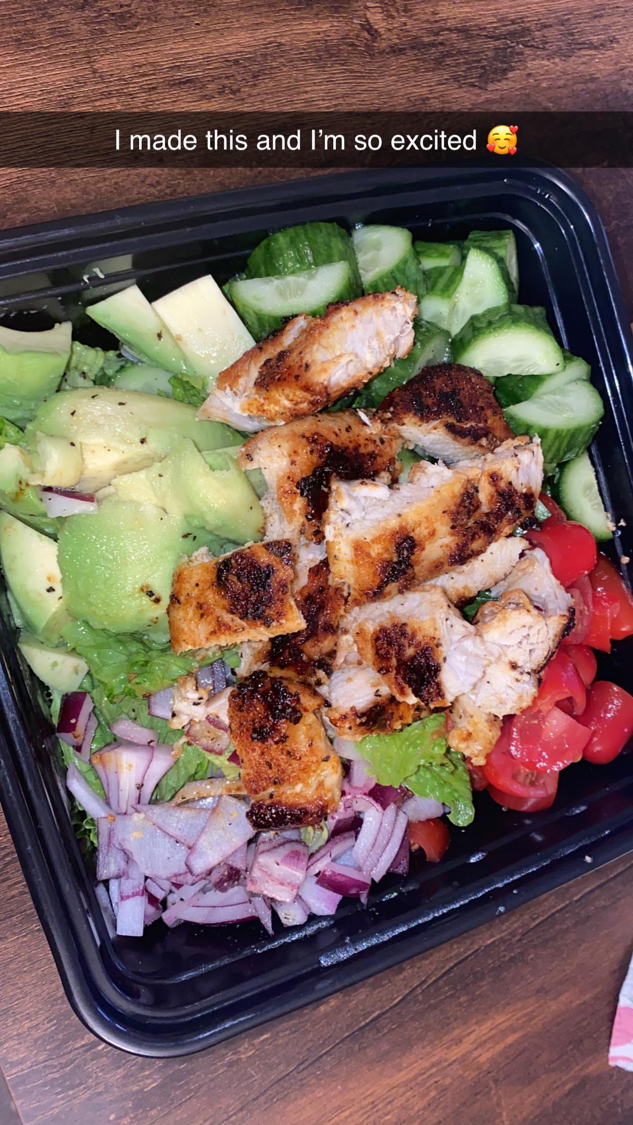 I’m hyper fixated on this. Every night’s dinner. Dressing was lemon