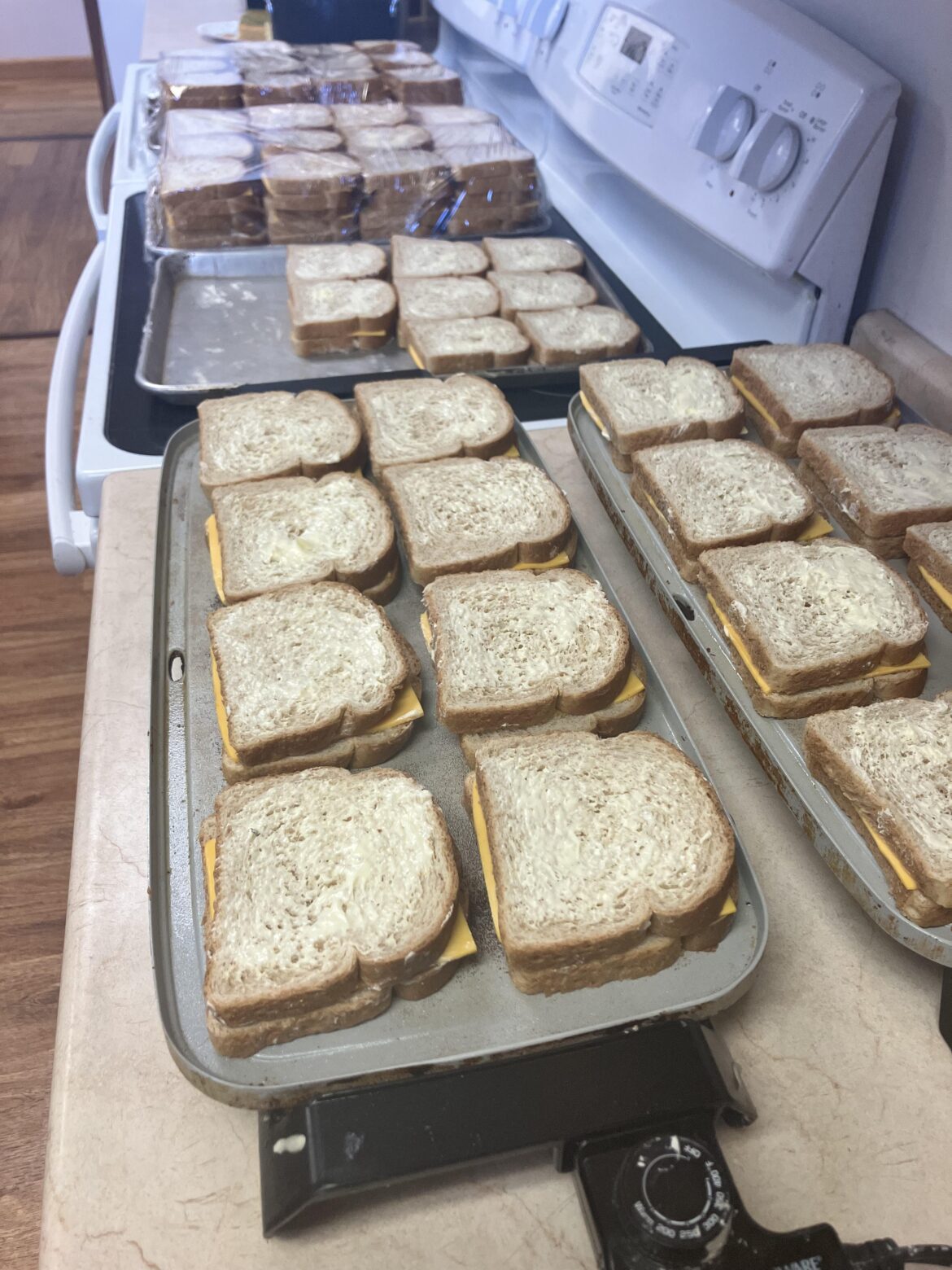 Just a few grilled cheese today for the kids at daycare