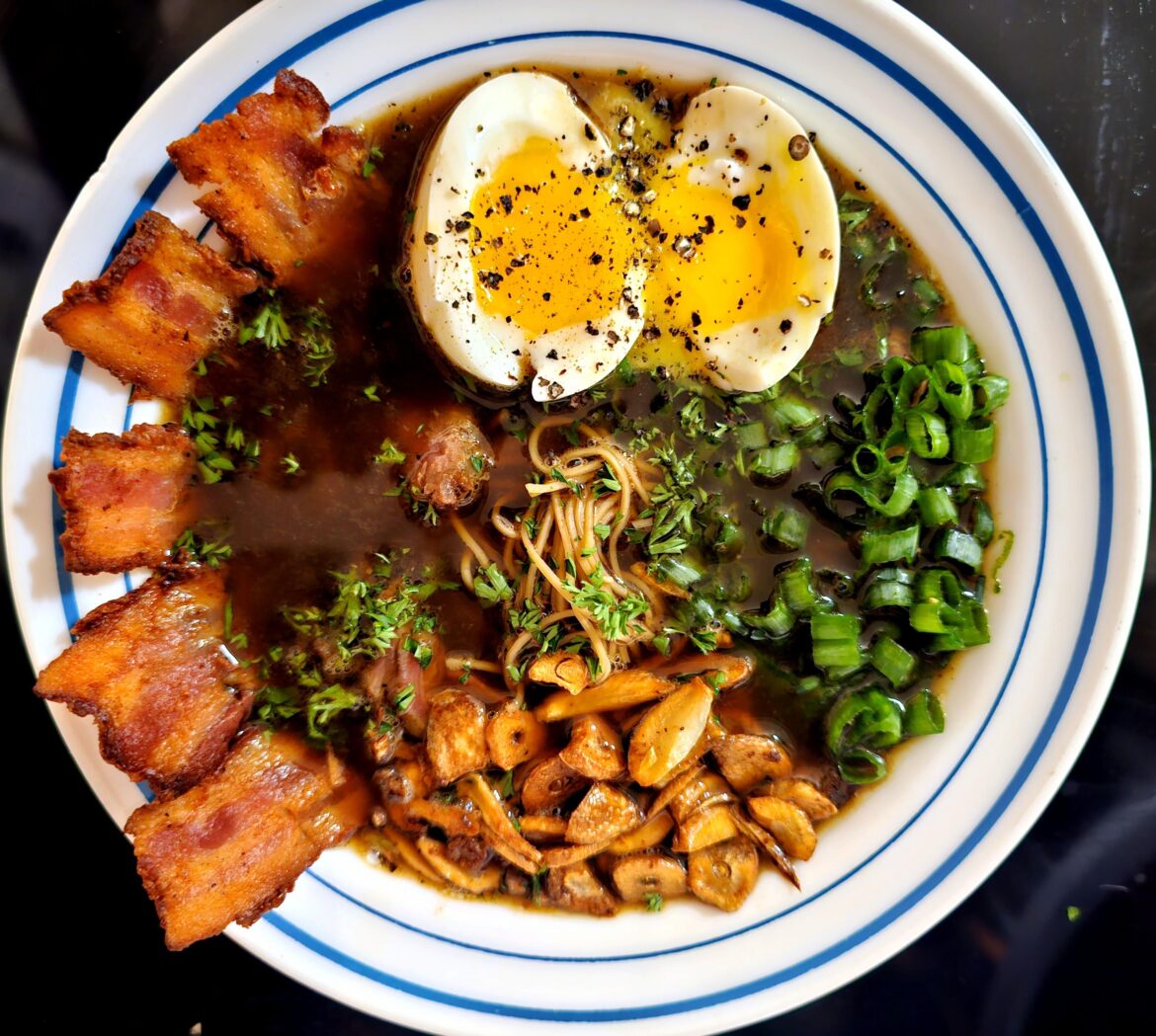 Steak Ramen w/ Spicy Garlic Broth