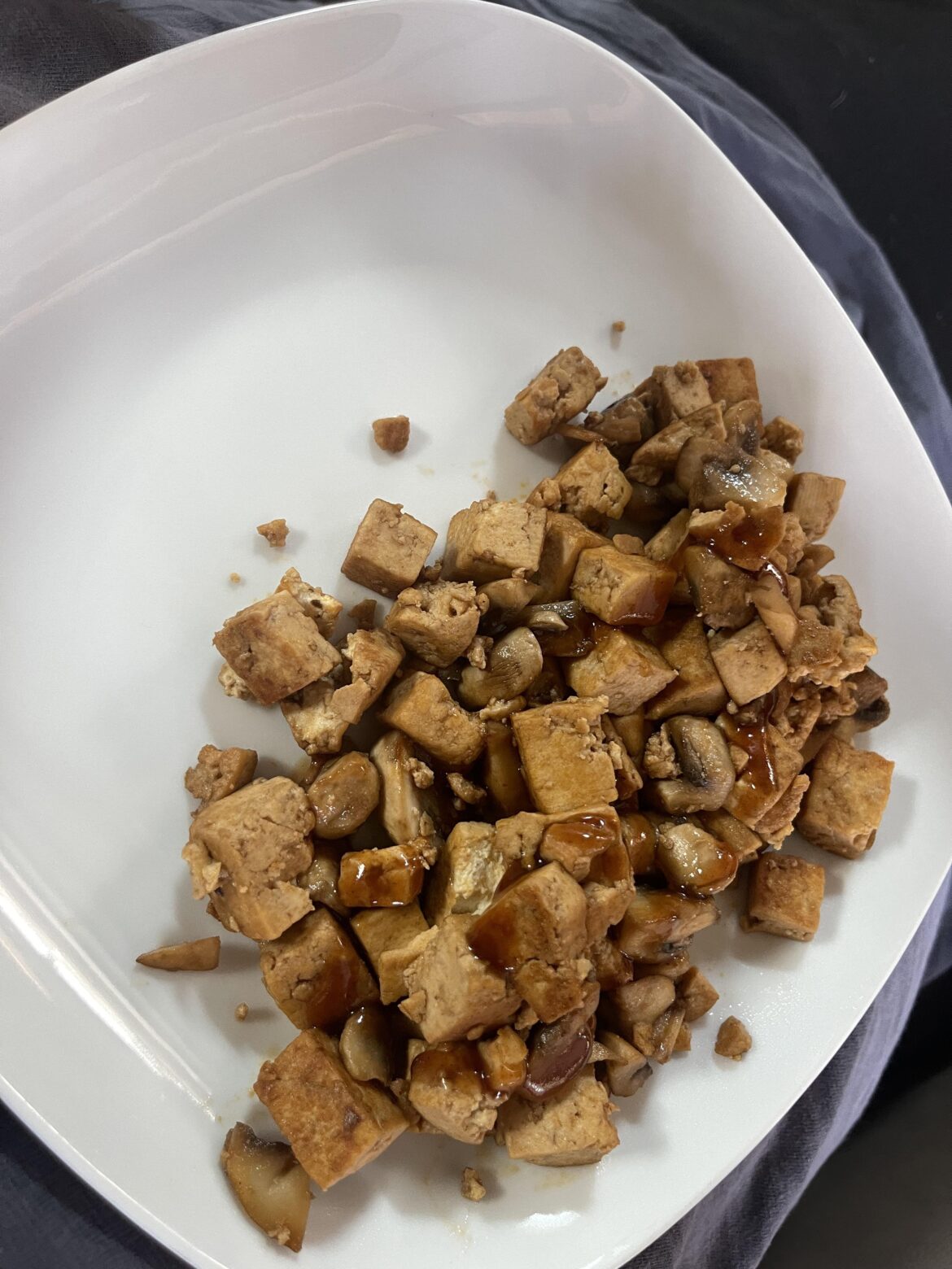 Mushroom and tofu stir-fry